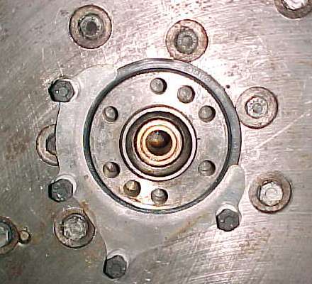 Modified 1500 rear plate showing MGB 5-mail seal retainer