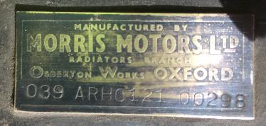Twin Cam radiator original number tag